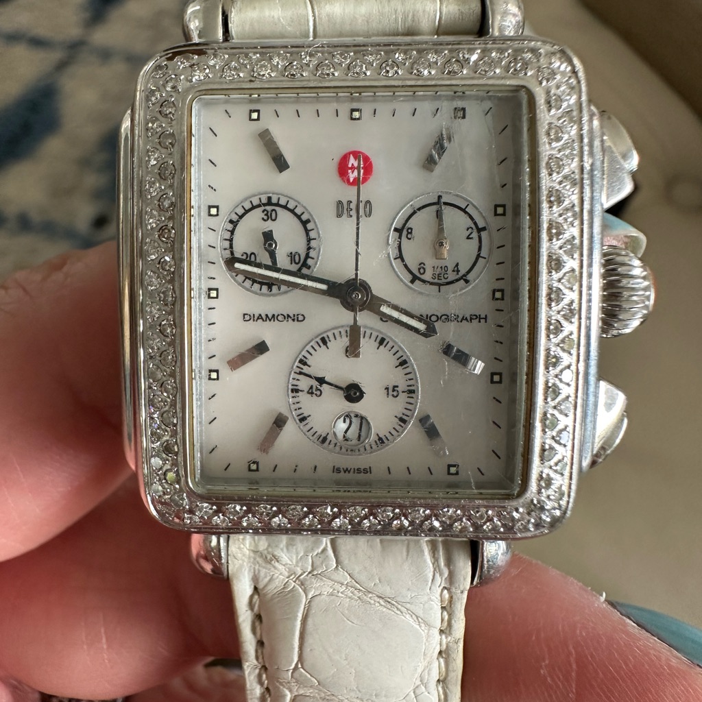 Authentic Ladies Michele Deco Diamond Wristwatch Excellent Preowned Condition